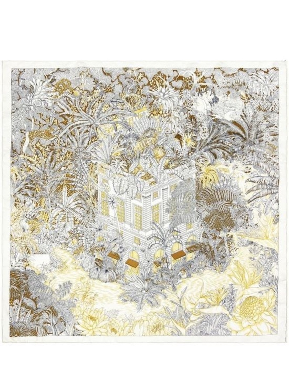 NEW Carolina Lemke Secret Paradise Printed Mulberry Silk Scarf - Picture 2 of 10